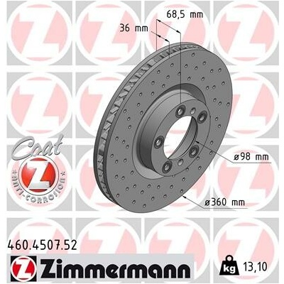 Brzdový kotúč ZIMMERMANN 460.4507.52 (460450752)