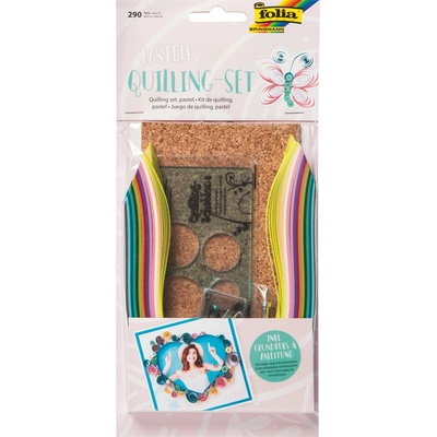 Folia Sada na quilling - 280 ks proužků pastelové barvy a pomůcky