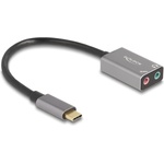 Delock Външна звукова карта с USB Type-C конектор и 2 x 3, 5 мм стерео жак с Plug & Play аудио адаптер