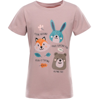 Alpine Pro Детска памучна тениска ALPINE PRO DORGO pale mauve вариант pe ALPINE PRO | Rozov | Момчешки | 104/110