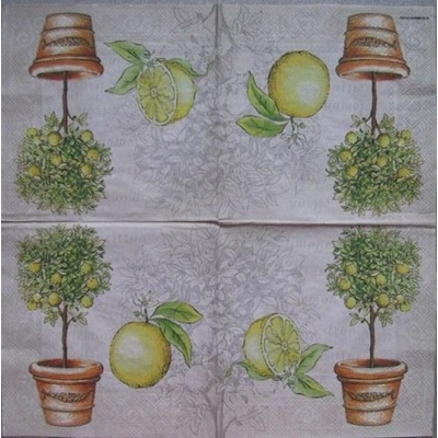 Ambiente obrúsky Citróník na šedé 33x33cm