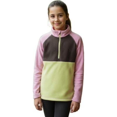 Color Kids Fleece Pulli Colorblock-4213-Bonbon růžová