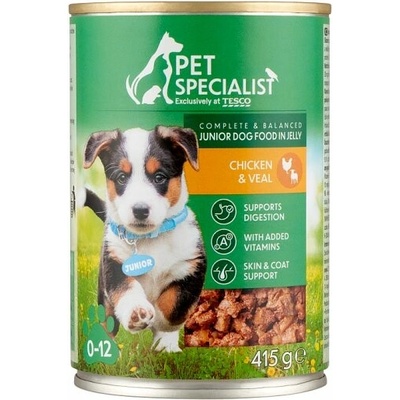 Pet Specialist Puppy kúsky s teľacinou a kuracinou v želé 415 g