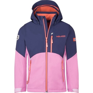 TROLLKIDS Детско софтшел яке Trollkids Girl's Balestrand Jacket Softshell jacket - Deep Violet / Light Violet / Coral Pink - размер 122 (EU) (703-4379-0721)