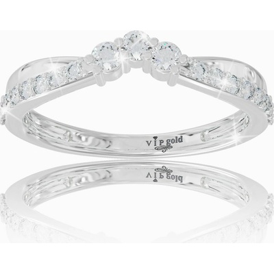 VIPgold Zlatý prsteň s bielymi zafírmi v bielom zlate RA3428b S
