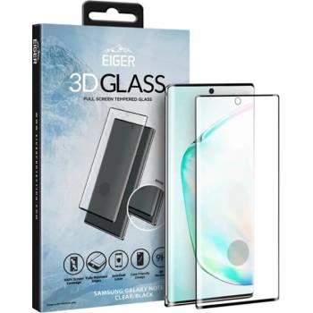 Eiger Протектор от закалено стъкло /Tempered Glass/ Eiger за Samsung Galaxy Note 10, защитно покритие с извити ръбове на целия дисплей, черен-прозрачен (EGSP00534)