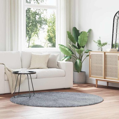 vidaXL Шаги килим с дълъг косъм, NAVARRA, светлосив, 160x160 см (4102914)