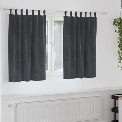 vidaXL Затъмняващи завеси 2 pcs Светлосиво 140 x 140 cm Кадифе (4107263)