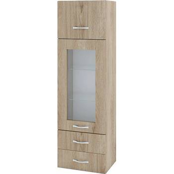 ИРИМ Колона над плот с витрина хоризонтална врата и две чекмеджета Сити АРДА-101 дъб сонома арвен / дъб сонома арвен 40 см