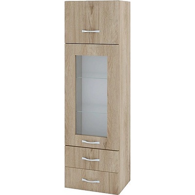 ИРИМ Колона над плот с витрина хоризонтална врата и две чекмеджета Сити АРДА-101 дъб сонома арвен / дъб сонома арвен 40 см