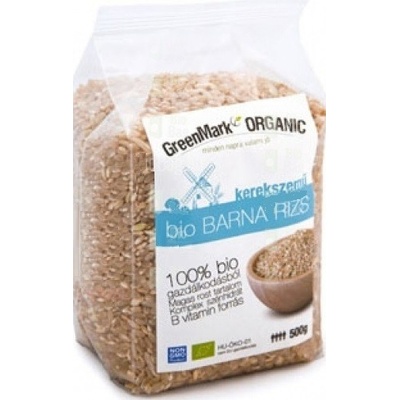 GreenMark Organic Bio ryža guľatozrnná hnedá 0,5 kg