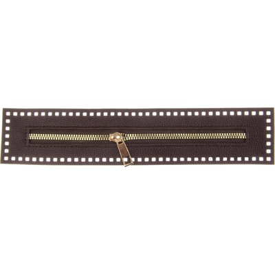 VLNIKA Zip na kabelky kovový 24 cm Varianta: tmavě hnědý