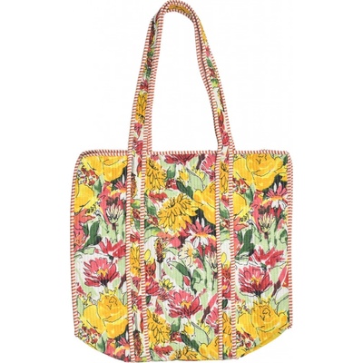 Sanu Babu Velká taška na zip žlutá s potiskem 44x36x14cm + ucha 30cm 7K