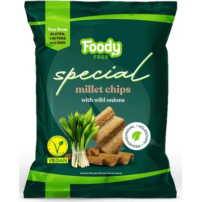 Foody Free Special Bezlepkový Prosový chips s medvědím česnekem 45 g