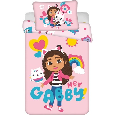 Jerry Fabrics Gabby's Dollhouse dětské povlečení růžová barevná 100 x 135 cm