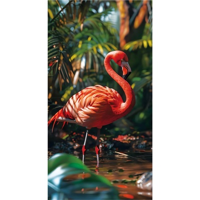 Witpol plážová osuška z mikrovlákna FLAMINGO01 100 x 180 cm vzorovaná