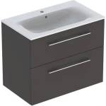 Geberit Комплект стенен шкаф с 2 чекмеджета и мивка Geberit Selnova lava, тъмносив, 80 см (501.241.00.1)