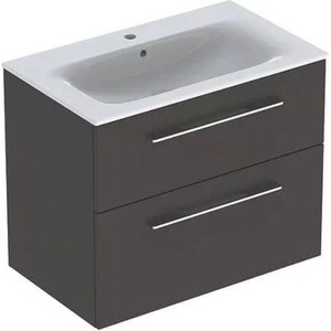 Geberit Комплект стенен шкаф с 2 чекмеджета и мивка Geberit Selnova lava, тъмносив, 80 см (501.241.00.1)