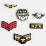 Goomby Текстилни емблеми Iron-On Army 6 броя