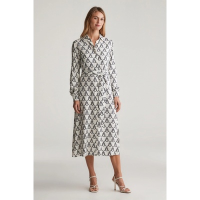 Gant Slim Rope Print Shirt Dress Cream