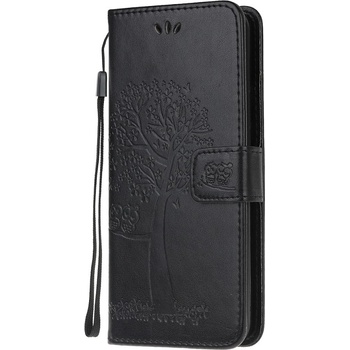 Image 1 of GKK Кожен Калъф с Джобове за Huawei P40 Lite, Tree Owl Wallet Book Case, Черен (5901017159831)