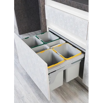 Image 1 of Кухненски кош за вграждане в чекмедже 80 см, 2387 сив, за разделно събиране