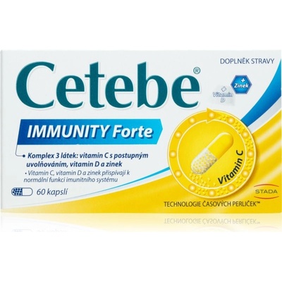 Cetebe Immunity FORTE + D3 + zinek kapsle pro podporu imunitního systému 60 kapslí