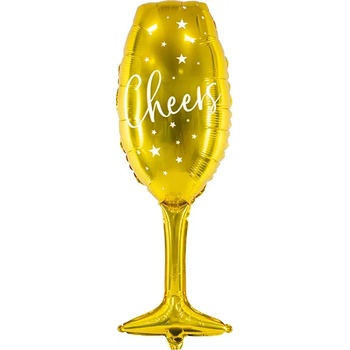Image 1 of PartyDeco Балон от фолио - Чаша за шампанско, златна