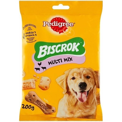 Pedigree dog Biscrok s hovädzím & kuracím mäsom a príchuťou špikovej kosti 200 g