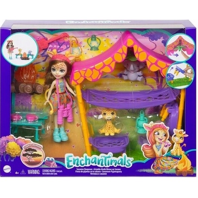 Enchantimals Kempovanie v savane + Bábika GTM33