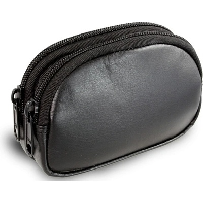 Klíčenka Černá kožená dvouzipová 619 0367 60
