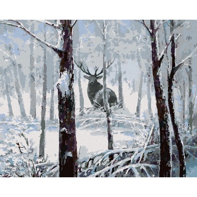 zuty Malování Podle Čísel Jelen V Zasněženém Lese 80 x 100 Cm Plátno Rám 8596530084716