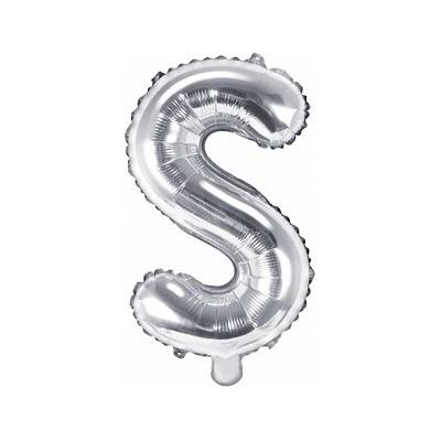 PartyDeco Fóliový balón v tvare písmena S