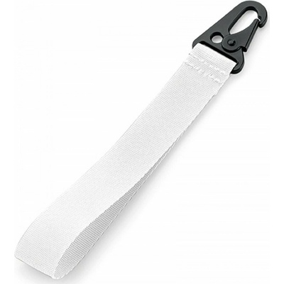 Šňůrka na krk BagBase s kovovou karabinou Bílá 2,5 x 20,5 cm BG100
