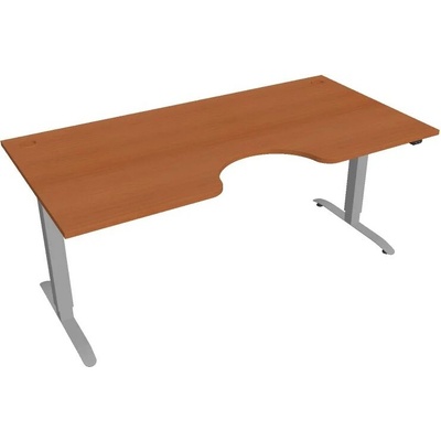Hobis Office Pro psací stůl Motion MS ERGO 2 Šířka: 180 cm, Barva desky: třešeň, Barva kovu: šedá RAL 9006 Šířka 120-180 cm / 27 barevných variant