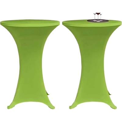 vidaXL Покривки за маса, еластични, 2 бр, 80 см, зелени (131433)