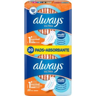 Always Дамски превръзки Always Ultra - Normal, Duo, размер 1, 20 броя