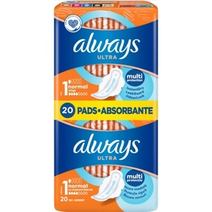 Always Дамски превръзки Always Ultra - Normal, Duo, размер 1, 20 броя