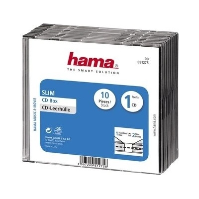 Hama CD BOX SLIM náhradní obal, 10ks/bal, transparentní/černá – Zboží Živě