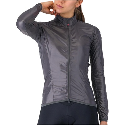 Castelli Дамска фланелка с къс ръкав за колоездене Castelli Women's Aria Shell 2 Jacket Cycling jersey - Dark Gray (156-2741-0312)