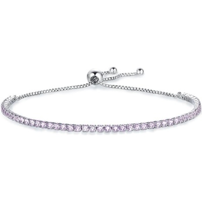 OLIVIE Strieborný nastaviteľný náramok PRE TEBA 4280 Fialová