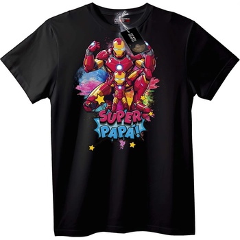 NOONEBRAND Тениска Супер Татко Iron Man - S, White