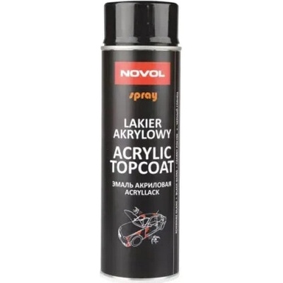 NOVOL SPRAY ACRYL TOPCOAT - Čierny lesklý akrylový lak v spreji 500ml
