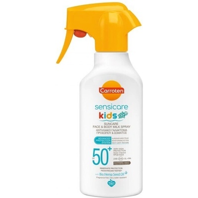 Carroten Слънцезащитно мляко за лице и тяло за чувствителна кожа, Carroten Sensicare Waterproof Face & Body Kids Sunscreen Emulsion SPF50+ 270ml