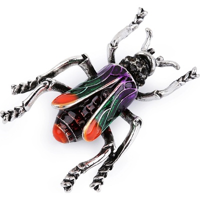 Stoklasa brož brouk 3 zelená oranžová