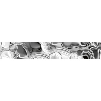 Dimex KI350-101 Samolepící fototapeta do kuchyně Liquid chrome silver rozměry 350 x 60 cm