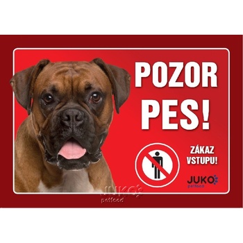 Juko Plastová tabuľa Pozor Pes Boxer 21 x 14,7 cm