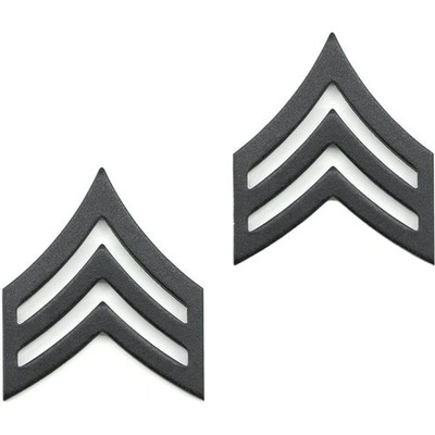 Armáda U.S. Odznak hodnosti SERGEANT SUBDUED ČERNÝ