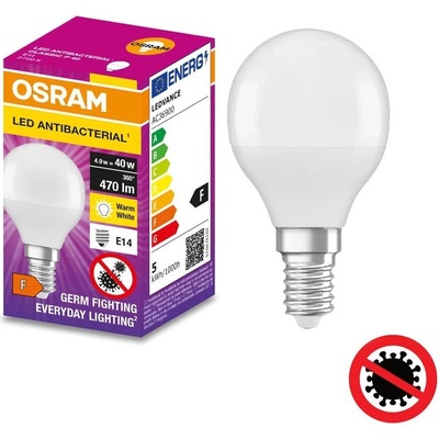 Osram LED ANTIBAKTERIAL E14 5,5W/827 CLP40 miniglobe teplá 2700k