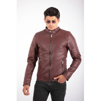 Base Мъжко кожено яке - Бордо 2021083169 (311815_Бордо)